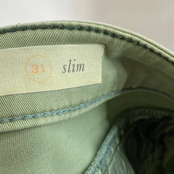 CHINO By ANTHROPOLOGIE Women's Green Mid-Rise Slim-Fit Ankle Chino Pant SZ 31 - Picture 11 of 15